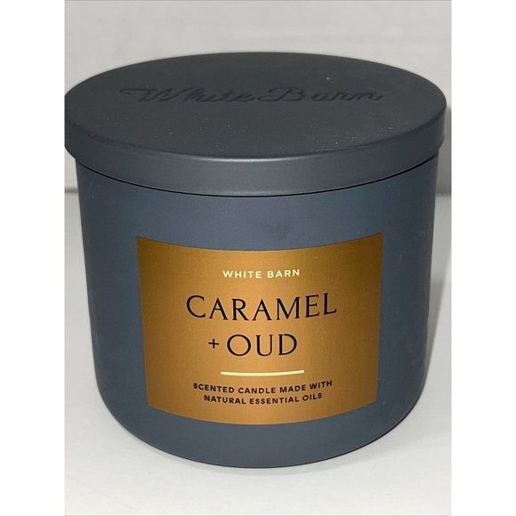 Bath & Body Works 14.5oz. *CARAMEL & OUD* 3 Wick TEST Candle NEW - Picture 2 of 13